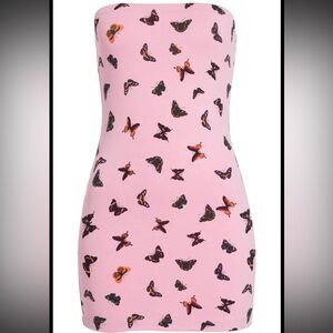 Nordstrom Pink Butterfly Mini Dress XS NWT